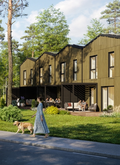 Terraced houses with authentic design